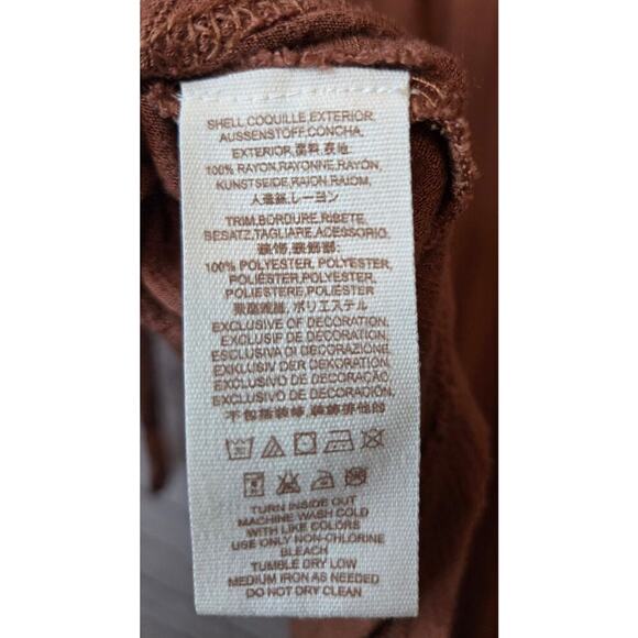 Free People Saheli Tunic Top Embroidered Mesh Boho Brown Hi Low Size S. - Picture 8 of 9